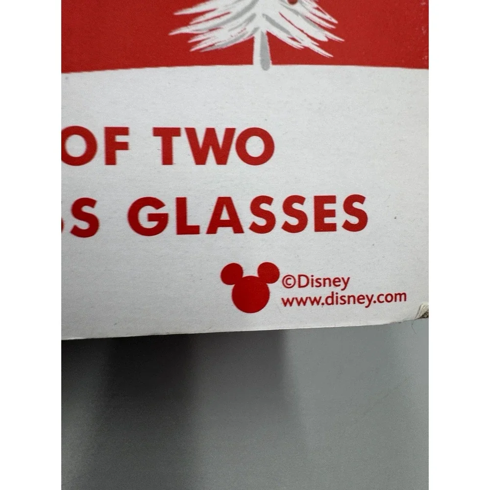 Disney Mickey & Minnie Christmas Holiday Stemless Glasses Set of 2